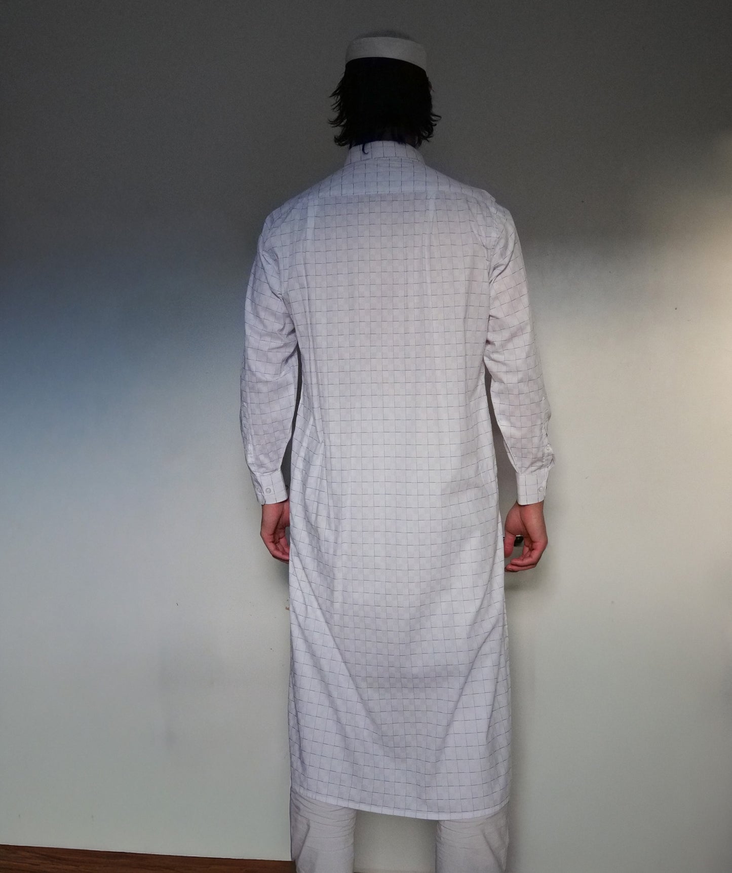 Al-Hilaal Fanjabi - Checkered in Blue